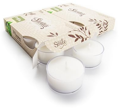 Eucalyptus Spearmint Premium Tealight Candles Multi Pack - Highly Scented with Essential & Natural Oils - 12 White Tea Lights - Beautiful Candlelight - Made in the USA - Fresh & Clean Collection