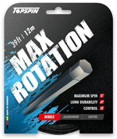 Topspin Tennissaite Max Rotation - 12m 'The Flying High' Tennis-Saite für Hohes Spin-Potenzial, Saitenstärke:1.27 mm