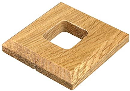 2 Piezas de rosetas individuales para tuberias de calefacción soportes de pie, diferentes tamaños, embellecedor, cubre tubos radiador, tapa, roble (perforación: 25x25mm, lacado)