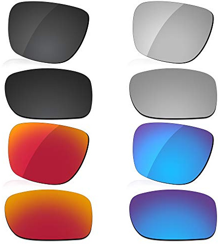 LenzReborn Lentille polarisée de rechange pour lunettes de soleil Oakley Triggerman OO9266 - Plus d'options, noir foncé + gris argenté + rouge feu + bleu glacier, Taille unique
