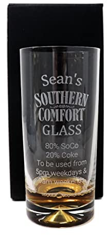 Regalo Personalised Dimple Highball - Southern Comfort% Design (Cardboard Gift Box)