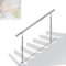 LARS360 200cm Handlauf Geländer Treppengeländer Ø 42 mm Geländerstäben aus Edelstahl 0 Querstreben Terrassengeländer Bodenmontage Bausatz Treppen für Drinnen Draußen Treppen Balkon Brüstung