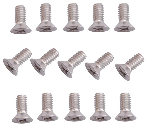 Riyhch 100 Pack 12-24 x 1/2 Silver Flat Head Machine Screws, Full Thread, Phillips Drive, 304 Stainless Steel Countersunk Head Screws Coarse Thread UNC 12-24 Thread x 1/2 Length