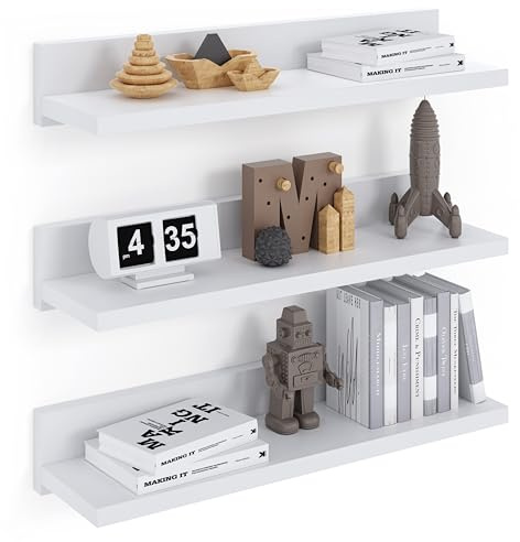 ComfortCove Mensole da Muro, Set di 3, 39 cm, Bianco