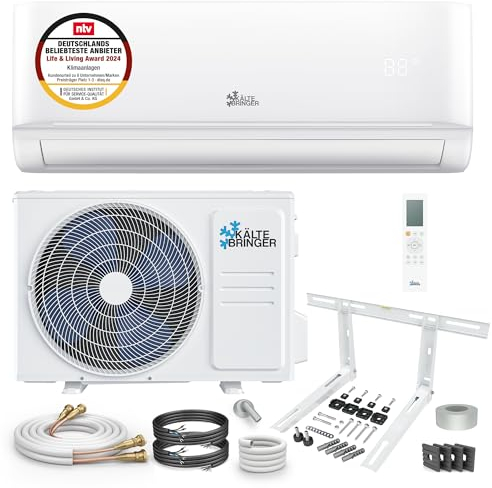 Kältebringer Split Klimaanlage Quick Connect - 18000 BTU (5,3 kW) - Klimagerät mit Heizfunktion, WiFi & App, bis 91qm, sehr leise - 5m Kupferleitung, Kältemittel R32, Montagematerial, Wandhalterung