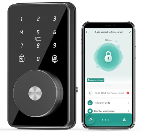 MOUSETRO Smart Lock, 4-in-1 Keyless Entry Door Lock for Front Door, Digital Door Lock with Keypad, Bluetooth Smart Deadbolt, App Control
