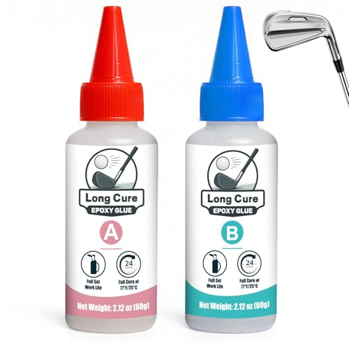 NICE2MEU 120ml Colle Epoxy Bi-composant, Colle Epoxy Golf, Adhérence Forte, Prise Initiale en 30min, pour Réparer Shafts de Clubs Graphite et Acier, Conducteurs, Fers, Putters