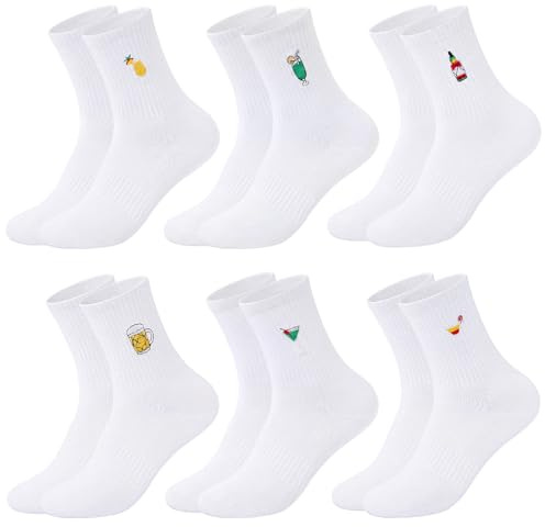 Briyat 6 Paia Calzini Sportivi Donna Calzini Tennis Donna Calze Sportivi Alte con Cuore Comodi Calzini da Corsa Donna Confortevole e Traspirante per Corsa Fitness e Uso Quotidiano