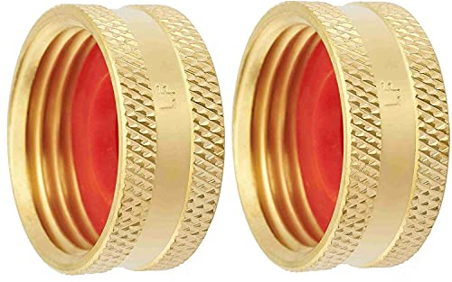 Litorange 2 Pcs Lead-free Brass Compression Blanking Nut, 3/4-inch BSP Blanking Cap for Washing Machine Hot, Cold, Central Heating Pipework, Compressed Air and Gas Applications