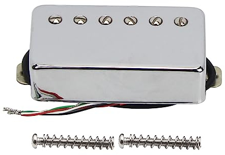 FLEOR Humbucker - Imán de cerámica de doble bobina para pastilla de cuello, 7~8 K, compatible con guitarra eléctrica estilo LP para piezas de guitarra, repuesto cromado