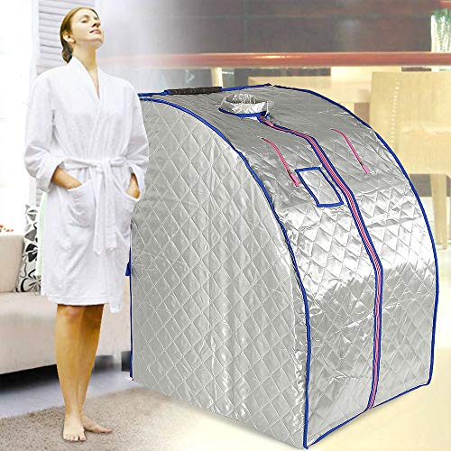 Sauna Infrarouge, Sauna Portable,Tente de Sauna Portable Pliable avec Télécommande pour Bain de Sauna Détoxification Perspiration Thérapie Perdre du Poids (Argent)