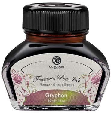 Octopus Fluids Gryphon Sheen Ink Fountain Pen Ink, Sheen Ink, Brown, 30 ml