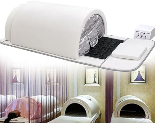 Pro Far Infrared Sauna Dome,Zero Emf Saunas,5 Minute Preheat, 1200W/220V Power,Single Infrared Person Sauna,Portable Dry Sauna, Home Sauna,Therapeutic Stones,White