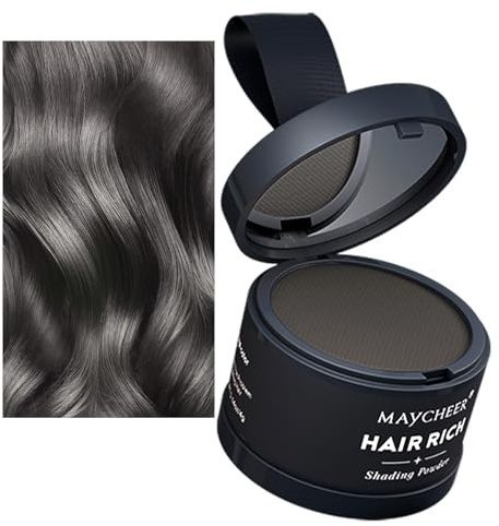 HISUNBEN Polvo para Línea de Cabello Instantánea, Resistente al Viento, Resistente al Sudor, Corrector de Raíz para Línea de Cabello Recurrente, Polvo de Sombra Profesional para el Cabello con Espejo