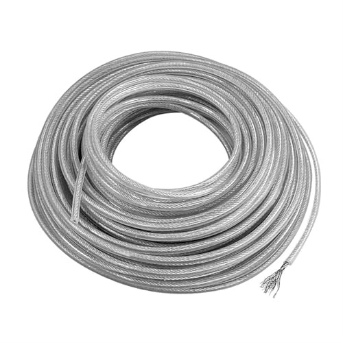LSYFCL Strimmerlina 2 mm/3 mm x 5 m/10 m/15 m/45 m ståltråd nylon grästrimmer lina lång rund röjsåg trimmer rep gräsklippare ersättning multi tråd stål vajer (2 mm x 15 m)