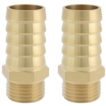 YINETTECH 2 Piezas de Conexión de Manguera de Púas de Latón M16 X 1,5 Métrico A Adaptador de 16 Mm (5/8) para Dispositivos Mecánicos Y Plomería