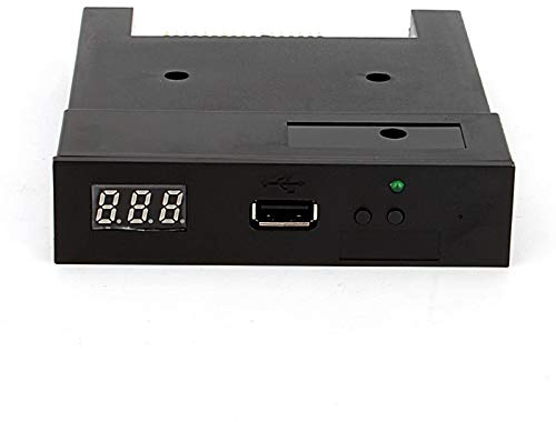 Ticfox Emulatore per unità floppy SFR1M44-U100, 1,44 MB 3,5 USB Floppy Unità floppy con USB SSD Floppy Emulator compatibile con tastiere musicali e organi elettronici, nero