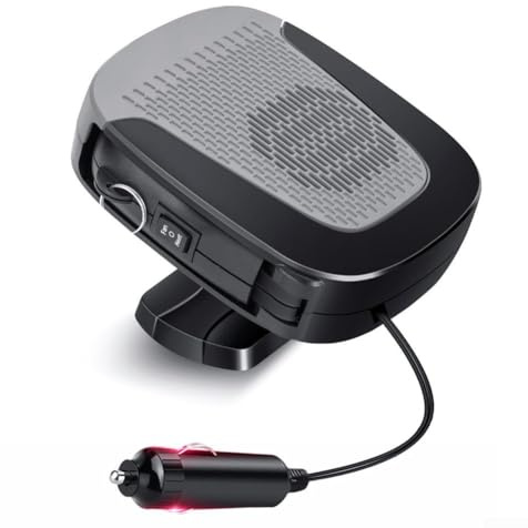 Zoegneer Riscaldatore e ventilatore portatile per auto, 12 V, 150 W, doppia modalità, riscaldamento e raffreddamento, con funzione di sbrinamento e antiappannamento, per auto, camion e SUV