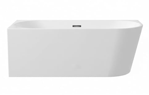 Balneo Vänster hörnbadkar 280 L - modern design 160 x 80 cm badkar med avlopp Click-Clack krom - 3,5 mm akryl för bättre värmebevarande - stålram