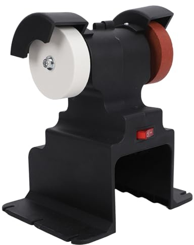 Asixxsix Mini Smerigliatrice da Banco, Rettificatrice Elettrica Multiuso, Piccolo Affilacoltelli da Banco Kit Fai da Te per Metallo, Legno, Fabbricazione di Coltelli, Senza Batteria