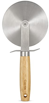 Culinare Naturals C70004 Taglia Pizza, Sostenibili Bambù, Acciaio Inossidabile, 22cm x ø 10cm, Per Tagliare Pizza, Focacce e Dolci