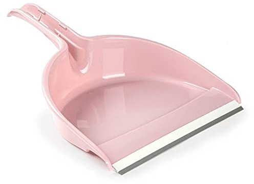 CABLEPELADO Recogedor de Mano Plástico Con Goma y Mango, Apto Para Limpieza de Polvo, Basura, Ceniza u Hojas, 26 cm Ancho, Rosa