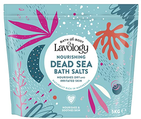 Lavology Sel de bain de la Mer Morte - 5kg - Tous les ingrédients naturels - Nourrit les peaux sèches et irritées