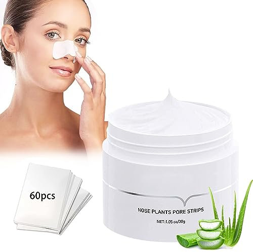 Maschera Punti Neri Rimozione, Blackhead Remover, per Viso, Cerotti Naso, Strisce Rimuovi Punti Neri, Deep Cleansing Pore Strips With 60 Sheets Papers, 30g