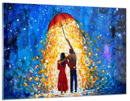 ARTTOR Decoracion Salon Romántico Pareja Amar Vidrios decorativos 120x80cm Cuadro Sobre Vidrio Moderno Cocina Cuadros Pared Impresiones Impresión en Cristal Wall Art Prints Grande XXL GAA120x80-5445