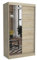 Brent - Kleiderschrank mit Spiegel Tom, 120cm Breit, Schlafzimmerschrank mit 1 Kleiderstange und Einlegeböden für Kleidung, Kleiderschrank Sonoma Eiche
