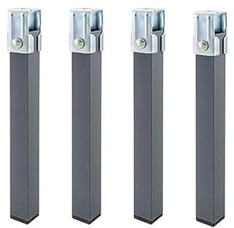 DUÉRMETE ONLINE Set di 4 gambe quadrate con morsetto per rete da 30 x 30 mm, altezza 27 cm, grigio, 27 cm