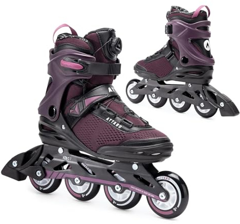 ATTABO Patines en Línea Fitness OneFoot 37 EU Violeta Patines de Mujer Ligeros y Duraderos PP Shell Coolmax Lining Montaje rápido FITGo Rodamientos ABEC-7 Ruedas PU 82A Cómodos y con Estilo