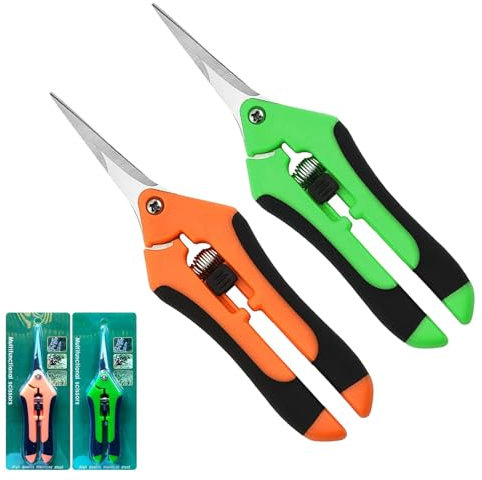 2 Tijeras Podar Con Cuchillas Tijeras Recolección Ergonómicas Cuchillas Recubiertas Titanio Tijeras Para Plantas Flores De Bonsái Jardín Para Plantas, Flores, Ramas, Rosas, Bonsáis, Verduras, Frutas.