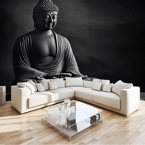 Moda Art Papel Tapiz Talla De Piedra Negra Arte 3D Mural De Papel Pintado 250x175 cm Fotomural Decoración De Papel Tapiz Fondo de Pared de Tv de Fotografía