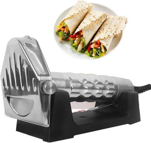 Affettatrice Elettrica per Kebab, Taglierina Shawarma Commerciale in Acciaio Inossidabile da 0-6 Mm con Due Lame, Spessore Regolabile, Macchina per Coltelli da Kebab in Acciaio Inossidabile, per