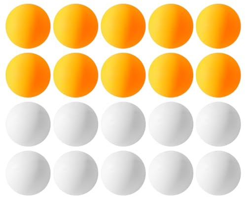 LSYYSL 20-Piece Table Tennis Balls, 4cm, White+Yellow, Durable PP Material, Suitable for Table Tennis Training and Entertainment