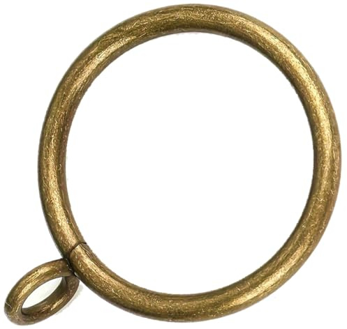 40 Pcs Curtain Rings Antique Brass 2 Inch Strong Metal Decorative Curtain Ring with Eyelets, Rustproof Drapery Curtain Rod Clips Hangers for Bathroom, Living and Guest Room (2inch)