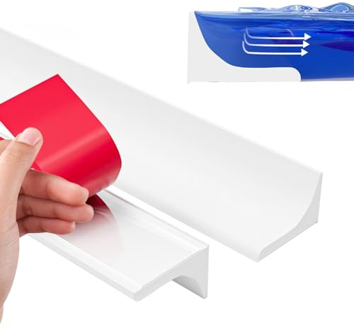 4M Self-Adhesive Silicone Water Barrier, Leak-Proof Shower Floor Dam & Shower Tray Seal, Flexible Wet Room Barrier for Bathroom Floors, Kitchen Countertops, Sinks (White)