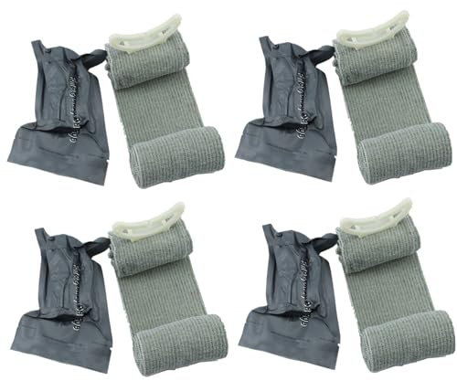Vendajes israelíes, 4 unidades de vendaje de compresión de nailon de 17 m x 10 cm, torniquete de emergencia portátil para heridas de emergencia, torniquete de primeros auxilios, vendaje israelí