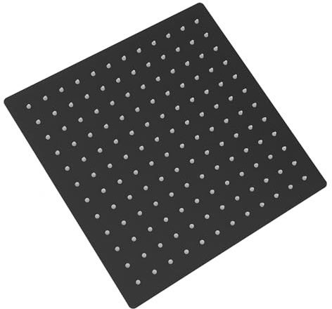 30 x 30 cm, grifo de ducha empotrado, color negro, sistema de ducha de mano con cabezal de 30 cm, montaje en pared, 2 salidas, manguera de 1,5 m, para baños, hoteles, gimnasios, hogares