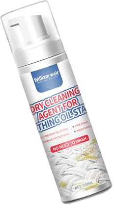 Detergente a secco per la pulizia della casa, smacchiatore per vestiti, macchie di grasso, caffè, vino, olio e cibo, formula ad asciugatura rapida per capi delicati, camicie, vestiti, protezione per