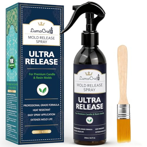 Mold Release Spray for Silicone Molds, Professional Release Agent for Epoxy Resin, Candle Wax, Plaster, Fast-Drying Ultra-Fine Mist, Water Washable, No Oily Residue Odorless Formula-250ML