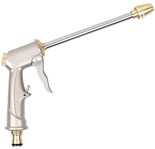 Pistolet d'arrosage Métal, Pistolet Arrosoir Métal Haute Pression avec 4 Modes d'Arrosage, Pistolet Arrosage Jardin Anti-fuite pour travaux de jardin, lavage de voiture, travaux de nettoyage