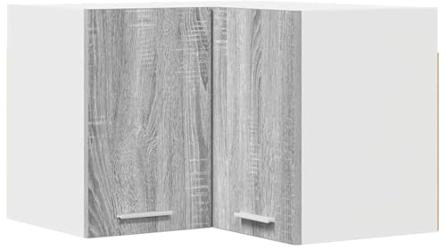Tomostar Meuble d'angle Haut de Cuisine, Armoire Suspendue Gris Sonoma et Blanc 57x57x40 cm