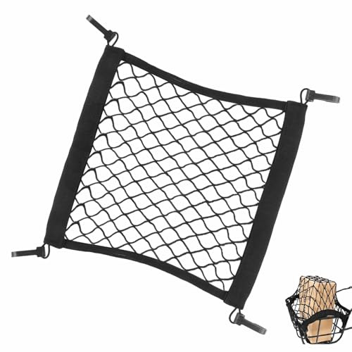 Rete Bagagli per Scooter e Biciclette Elettriche 25 x 30 cm Rete per Casco Moto con 4 Ganci Rete Portaoggetti Elastica per Auto Riporre Stoccaggio