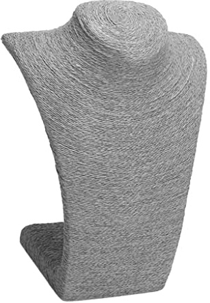 Yunmeryker Supporto per Collane, Espositore per Gioielli, Supporto per Busti, Espositore in Lino Resistente E PVC per Riporre Gioielli, Vetrina, Soggiorno, Grigio s