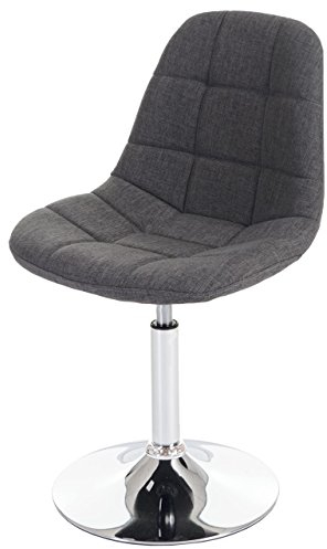 Mendler Esszimmerstuhl HWC-A60, Stuhl Drehstuhl, Retro 50er Jahre Design - Stoff/Textil hellgrau, Chromfuß