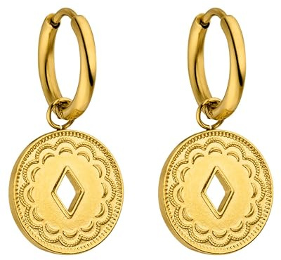 Purelei Lolani Ohrringe (Gold) – Damenohrringe aus langlebigem Edelstahl – Wasserfeste Ohrringe Damen – 1,4 cm Durchmesser – Modeschmuck für deinen individuellen Look