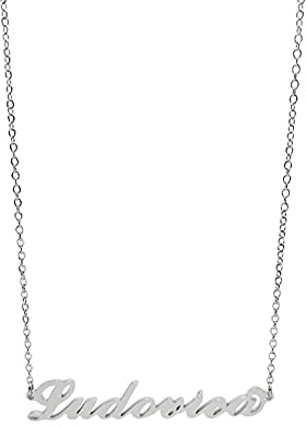 Collana in acciaio con il nome per donna regolabile colore argento anallergica girocollo regolabile (Ludovica)