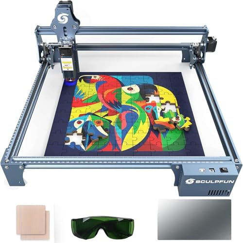 SCULPFUN S9 Graveur à Effet 90W, Découpe Sur Bois, Mise Au Point Précise, Tout En Métal, Grande Zone de Sculpture 410 * 420mm